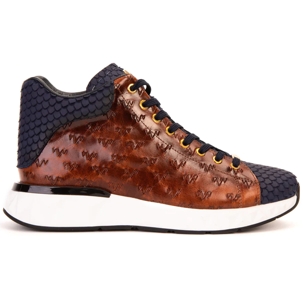 Vinci Leather The Caesars Leather High-Top Sneaker Brown / Navy Image