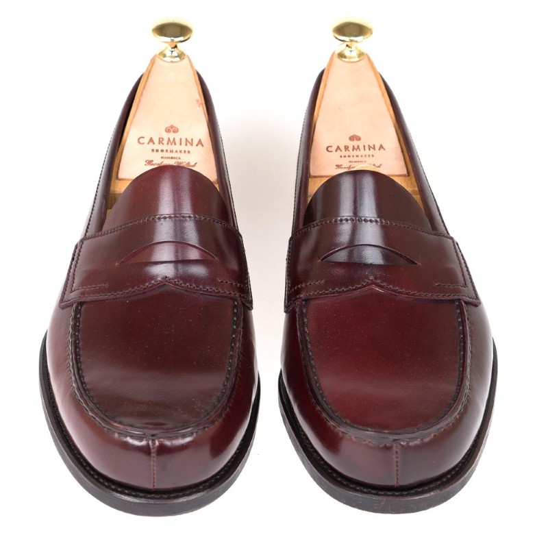 Carmina Shell Cordovan Penny Loafers 80352 Covent Burgundy ...
