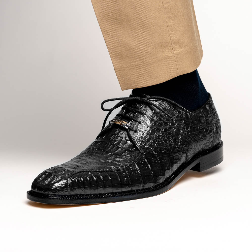 Belvedere Chapo Hornback Lace Up Shoes Black | MensDesignerShoe.com