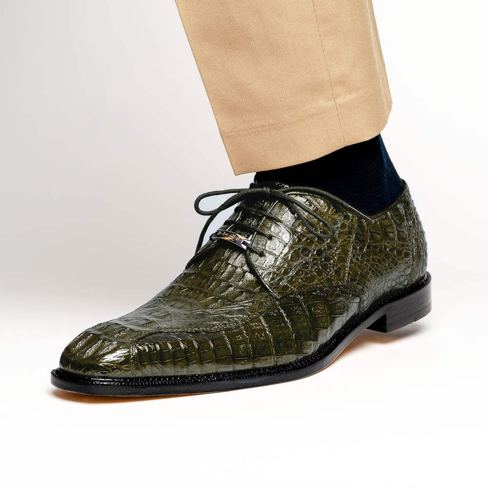 Belvedere Hornback Shoes Olive | MensDesignerShoe.com