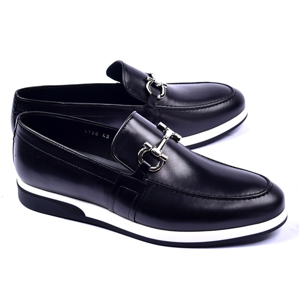 Corrente 5720 Casual Bit Buckle Slip-on Shoes Black Image
