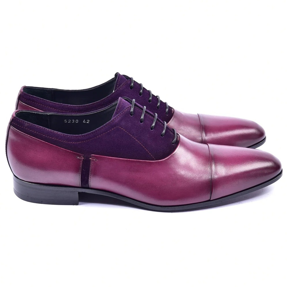 Corrente C0014042-5230 Plain Toe Lace-up Shoes Purple Image