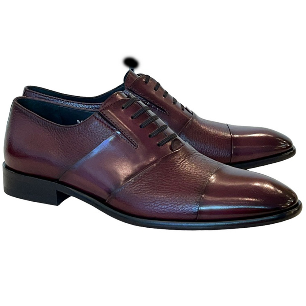 Corrente C0142-5691 Deerskin Cap-Toe Tie-Less Shoes Burgundy Image