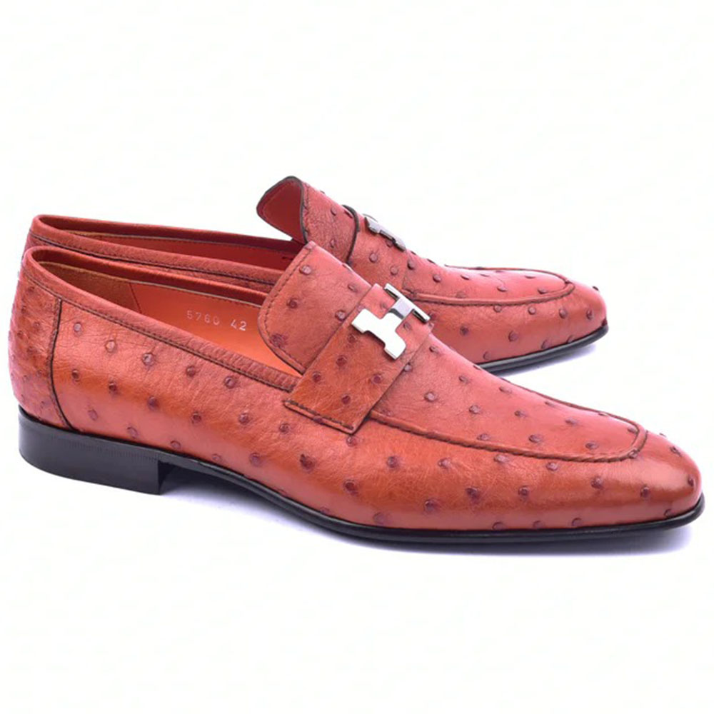 Corrente C02008-5760 H Ostrich Loafers Rust Image