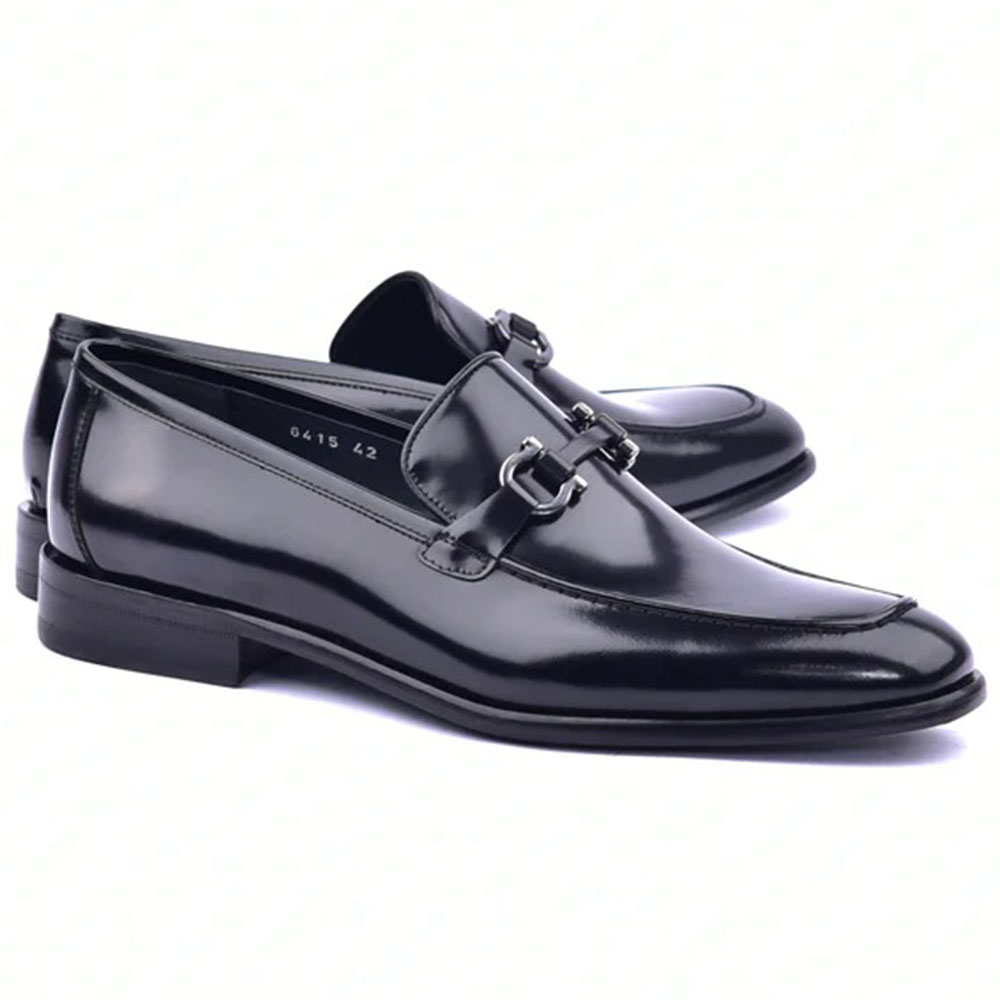 Corrente C043-6415 Buckle Loafers Black Image