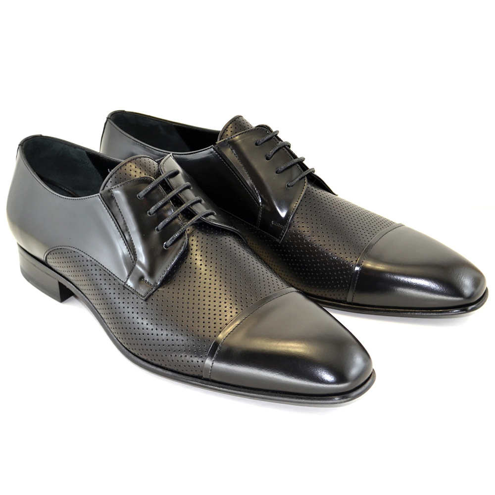 Corrente C150-4745HS Perforated Cap Toe Lace Up Shoes Black Image