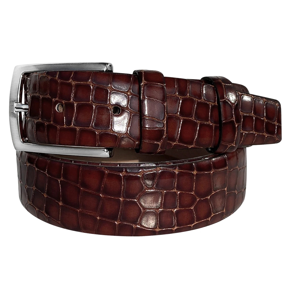 Corrente CBelt-3470 Croco Italian Leather Belt Brown Image