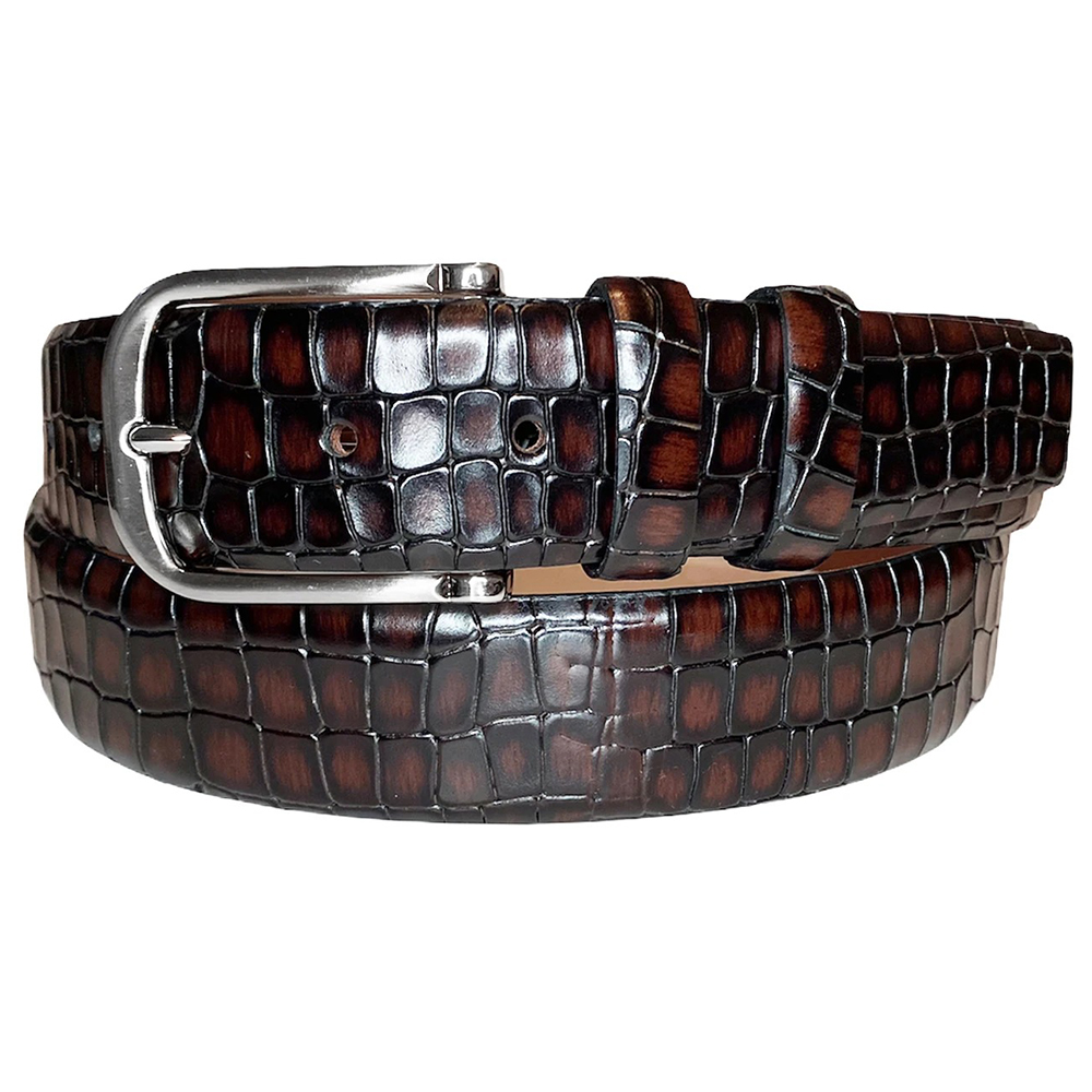 Corrente CBelt-3470 Croco Leather Belt Brown Image