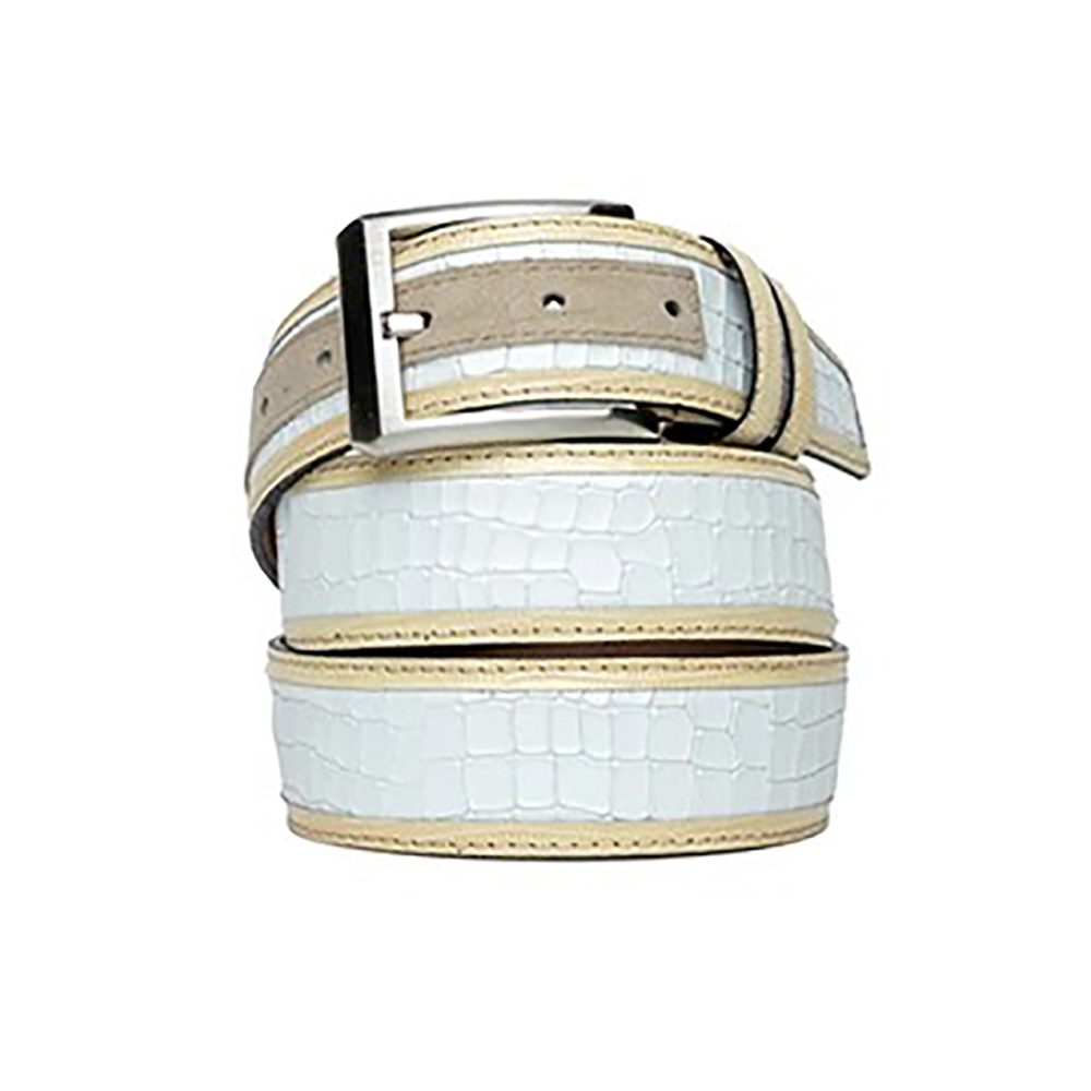 Corrente CBelt-5831 Design Leather Belt White Image