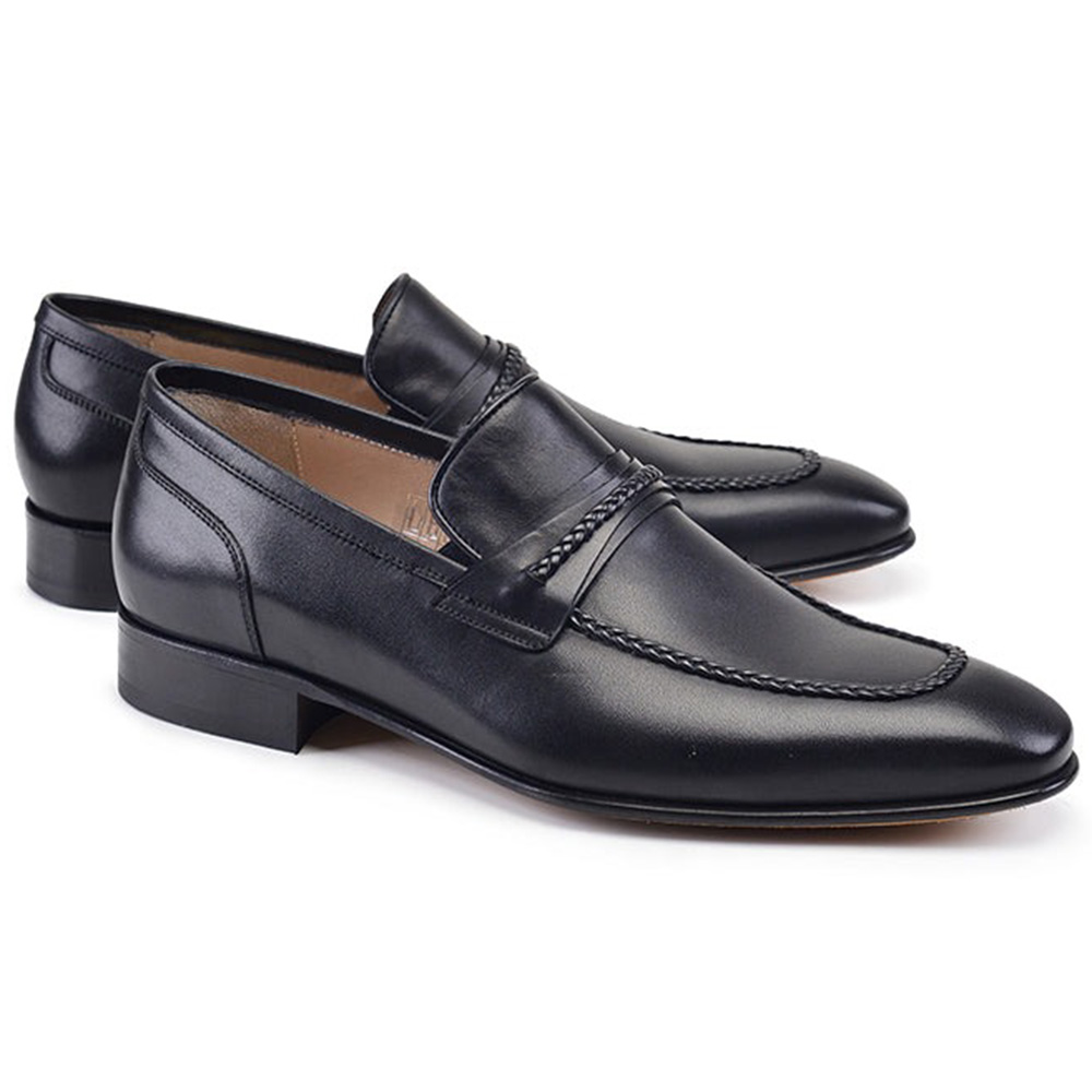Corrente P000515-8722 Braided Detail Loafers Black Image