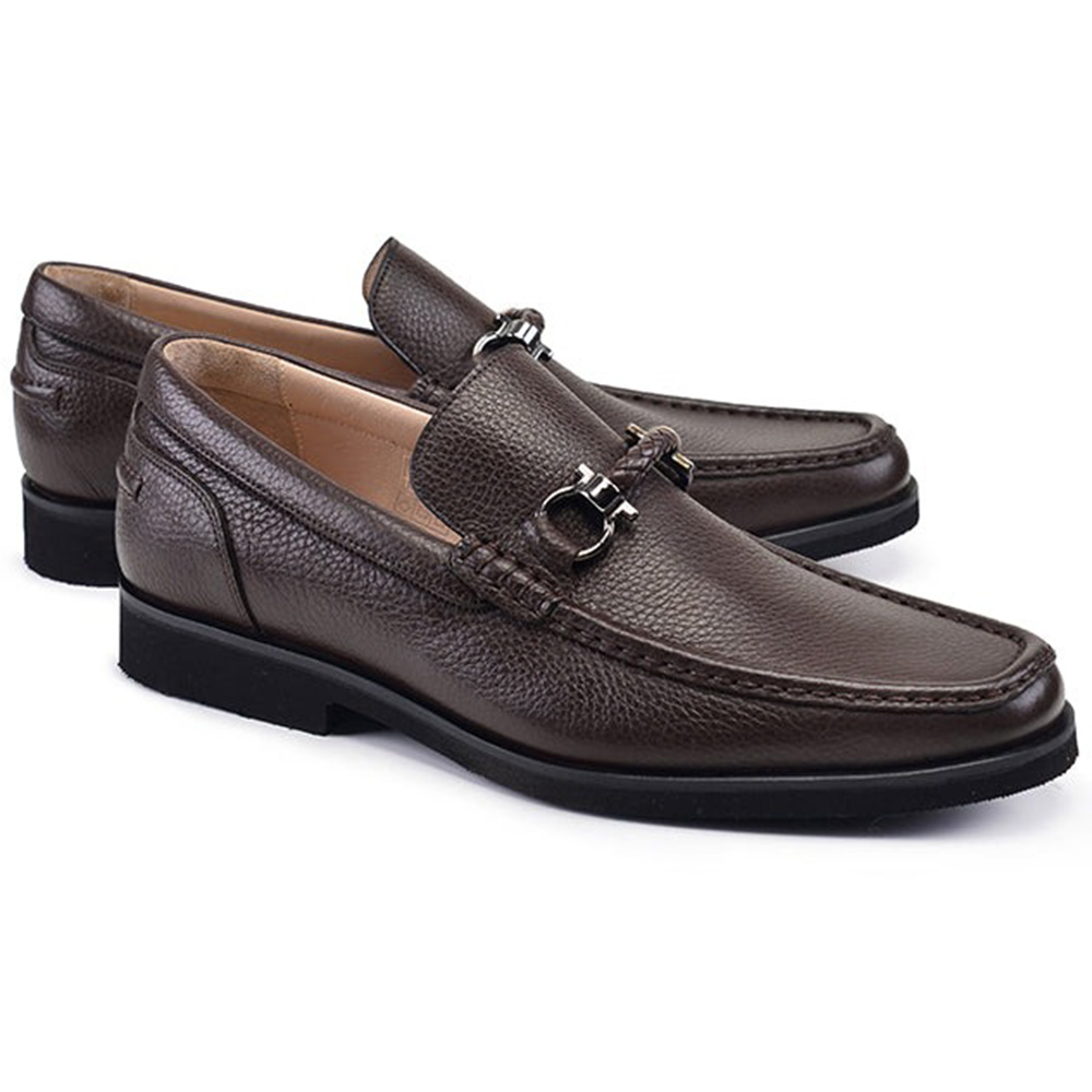 Corrente P000519-9496 Dress Casual Loafers Brown Image
