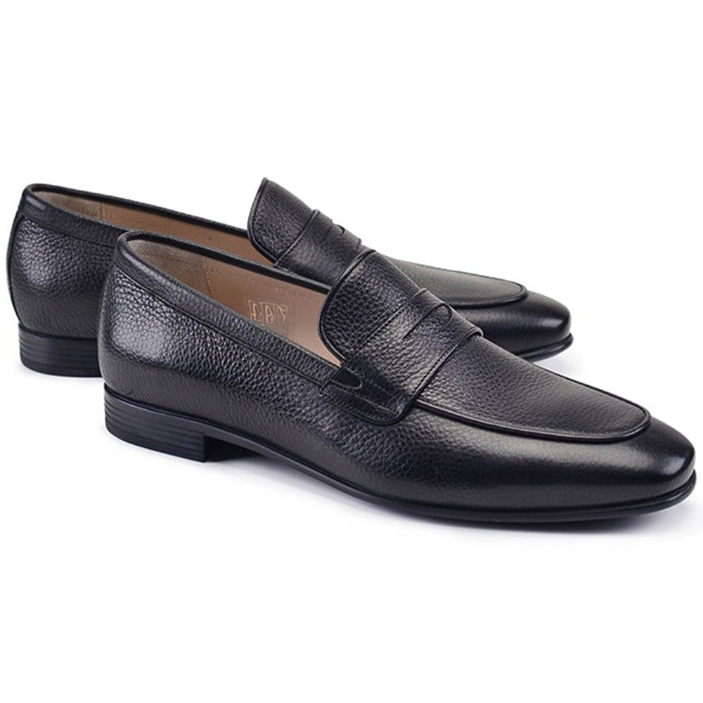 Corrente P000520-5820 Dress Casual Penny Loafers Black Image