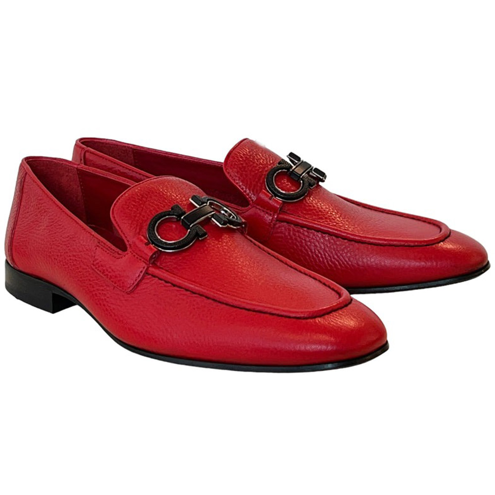 Corrente P000653-6472 Bit Buckle Loafers Red Image