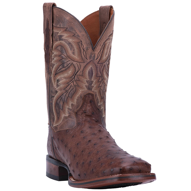 Dan Post DP3875 Alamosa Full Quill Ostrich Boots Chocolate Image