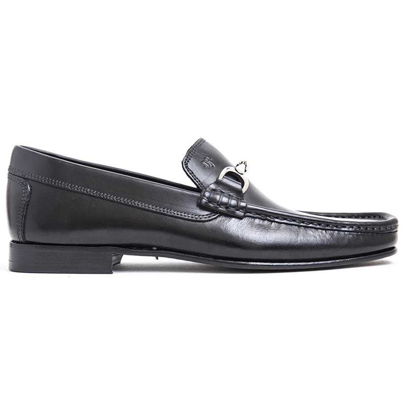 Donald Pliner Darrin Dipped Calf Loafer Shoe Black | MensDesignerShoe.com