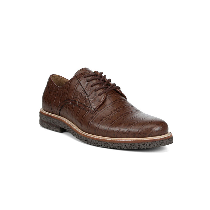 Donald Pliner Lance 2 Crocco Leather Oxford Walnut | MensDesignerShoe.com
