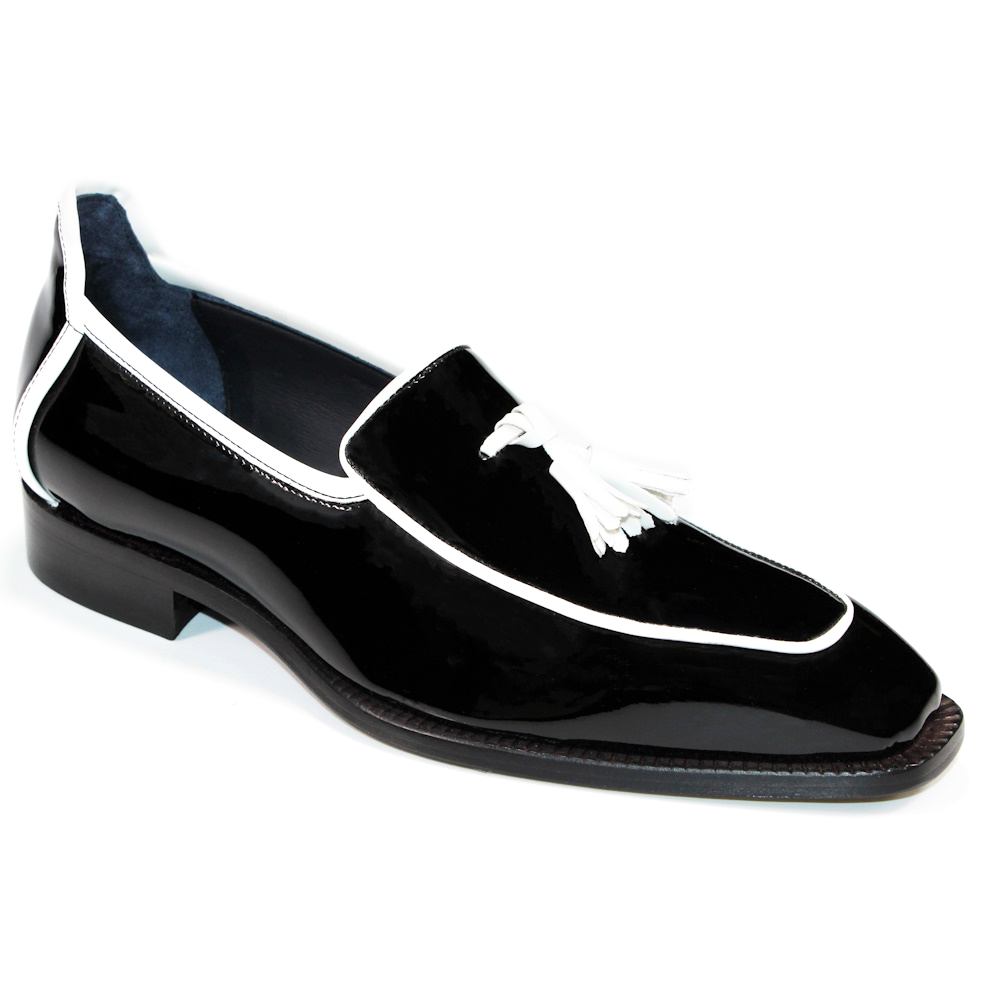 Duca by Matiste Fano Patent Leather Loafers Black/ White Image