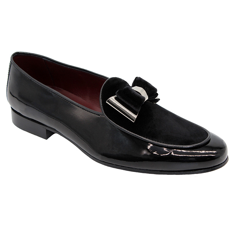 Duca by Matiste Scala Patent Velvet Shoes Black Silver Image