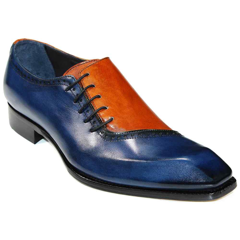 Duca by Matiste Veroli Genuine Leather Shoes Navy/ Gold Image