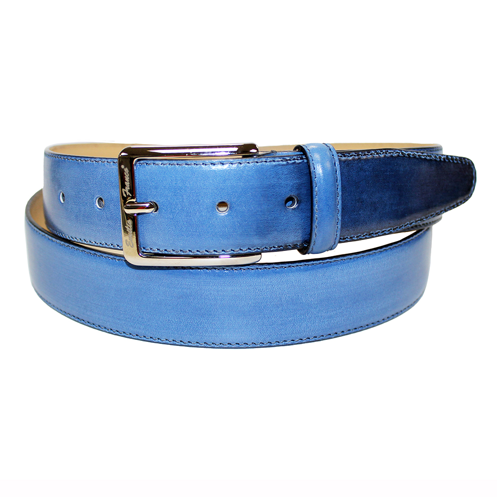 Emilio Franco 201 Leather Belt Light Blue Image