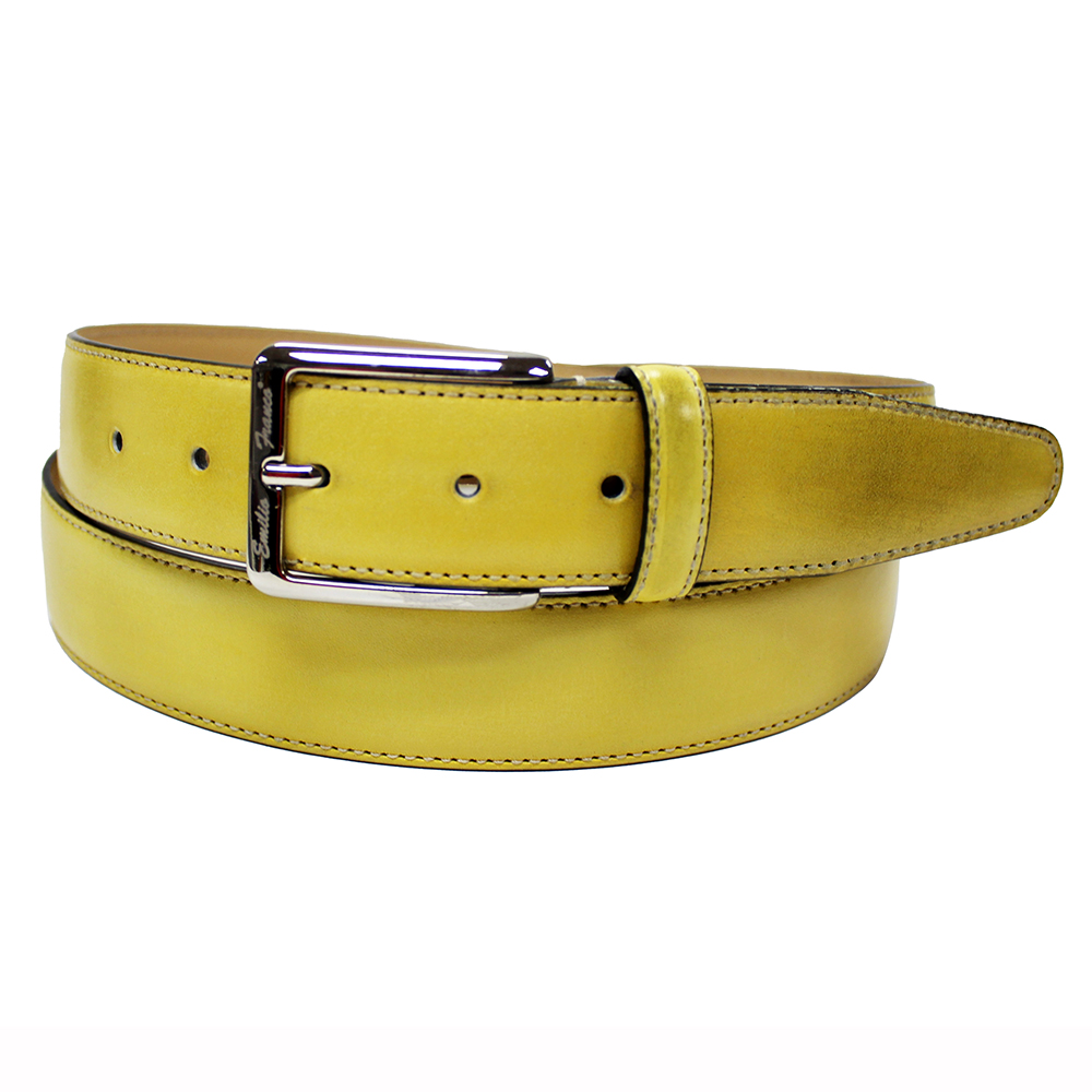 Emilio Franco 201 Leather Belt Yellow Image