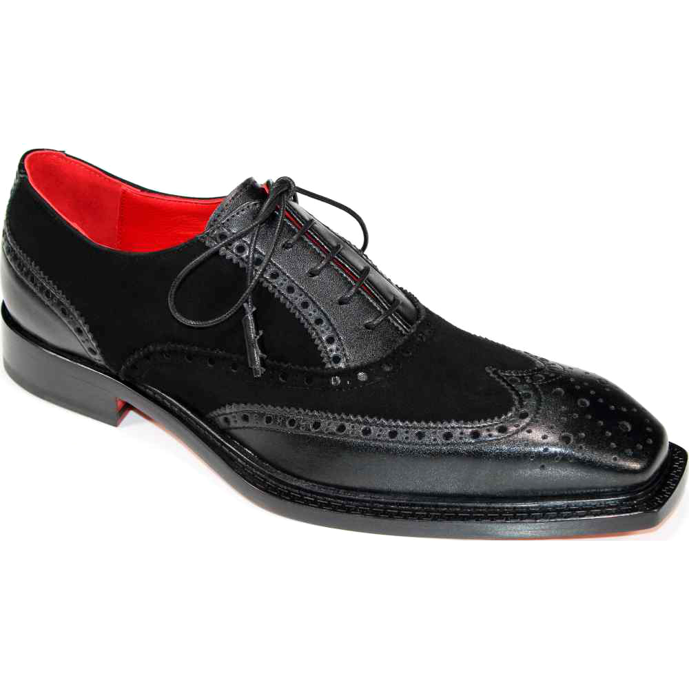 Emilio Franco Antonio Genuine Leather/ Suede Shoes Black Image