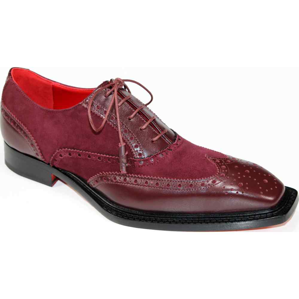 Emilio Franco Antonio Genuine Leather/ Suede Shoes Burgundy Image