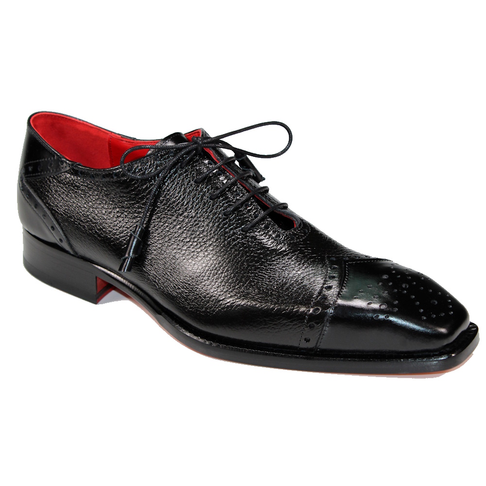 Emilio Franco Bosco Genuine Deerskin Shoes Black Image