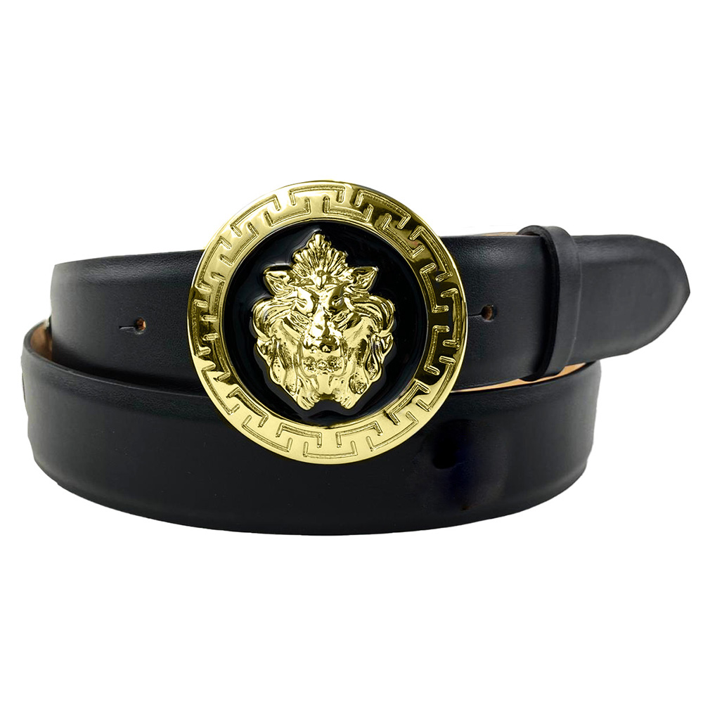 Emilio Franco Couture BL40 Calfskin Belt Black / Black-Gold Image