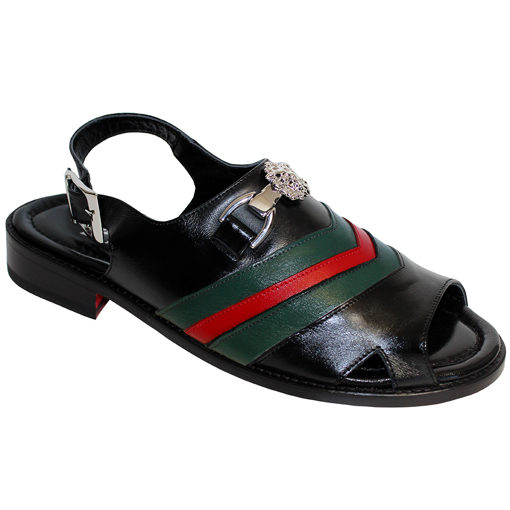 Emilio Franco Couture EF113 Sandals Black / Red / Green Image