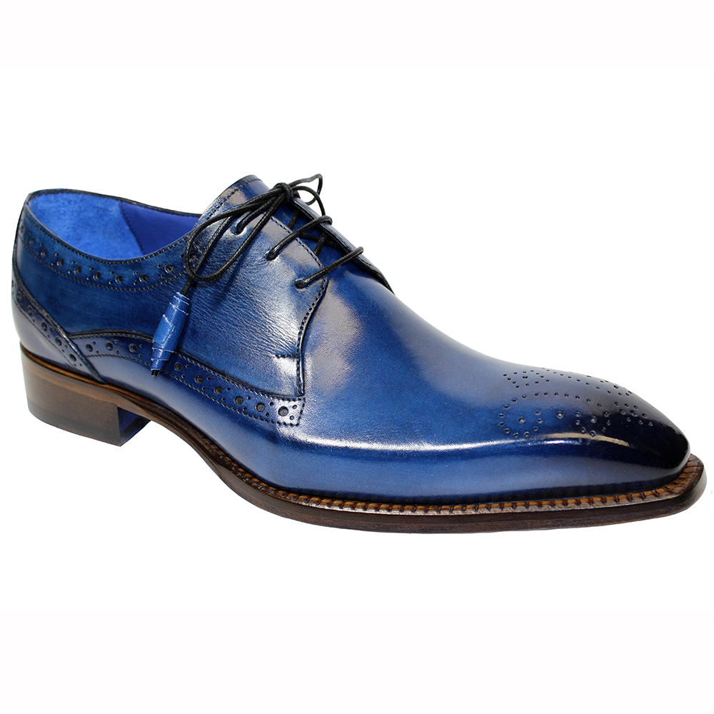 Emilio Franco Giacamo Leather Shoes Ocean Blue Image