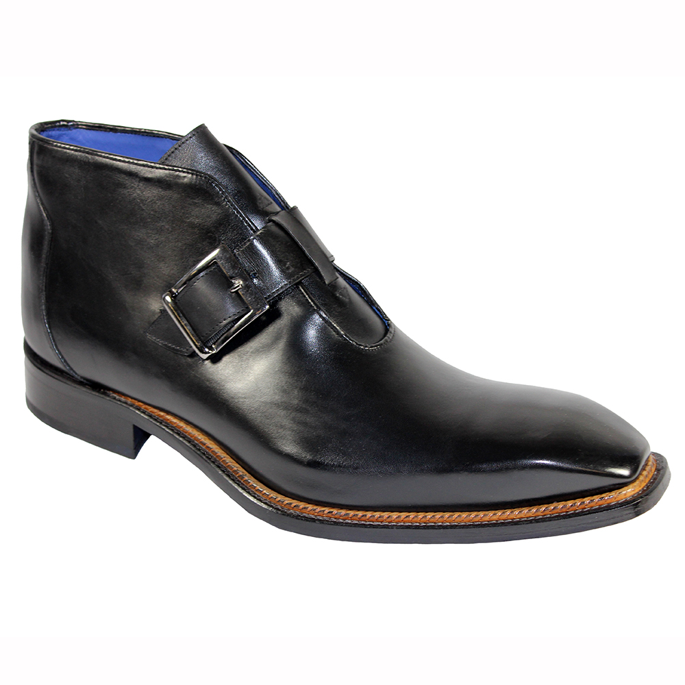 Emilio Franco Milo Leather Ankle Boots Black | MensDesignerShoe.com
