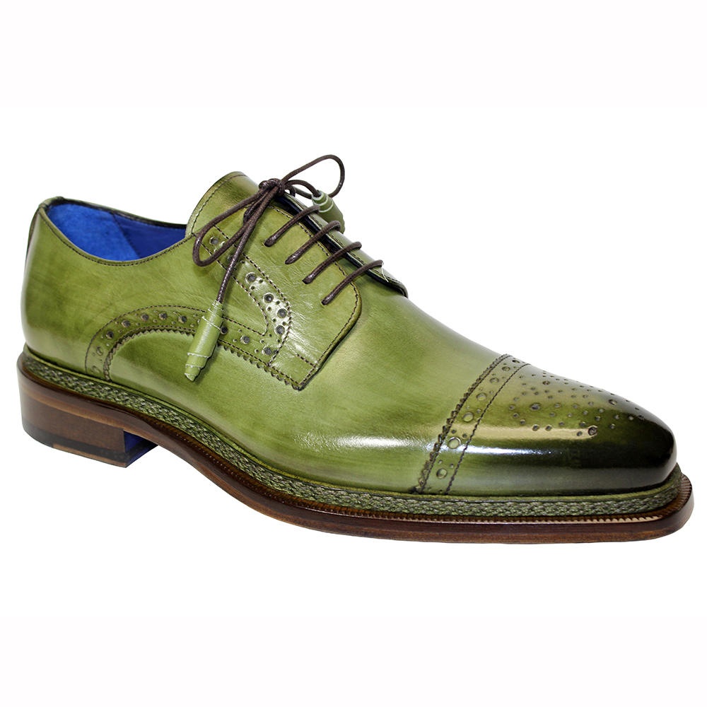 Emilio Franco Nicolo Leather Shoes Olive Image