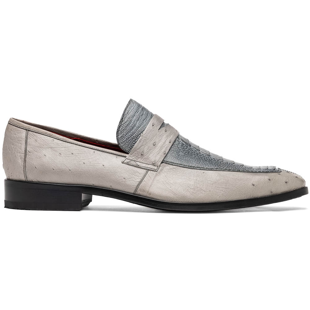 Marco Di Milano Fangio Ostrich Penny Loafers Grey Image