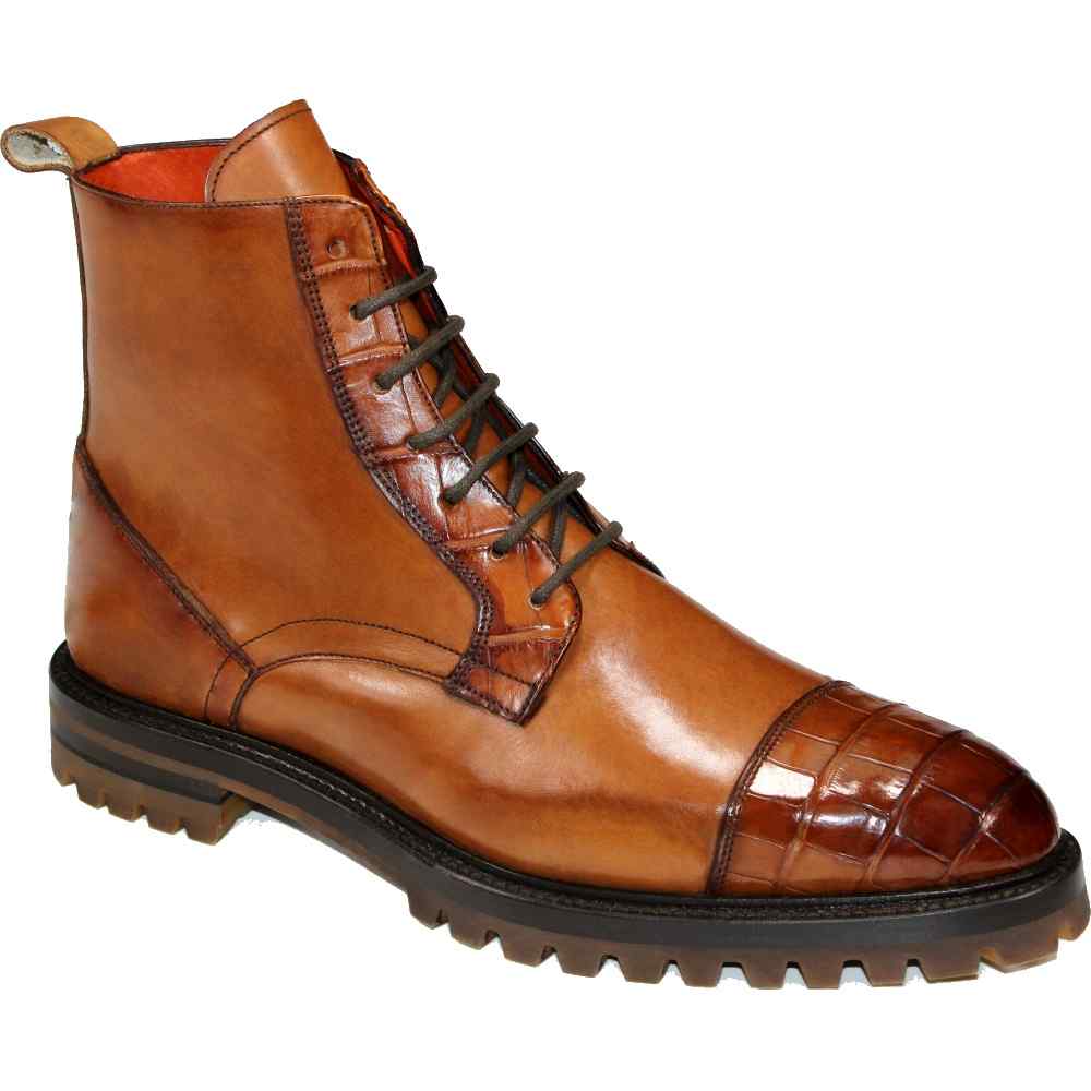 Fennix Bastian Genuine Alligator/ Leather Boots Gold Image