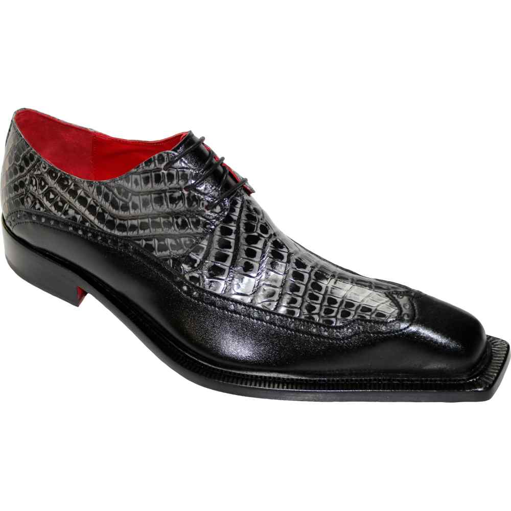 Fennix Finley Genuine Alligator/ Leather Shoes Black/ Grey Image