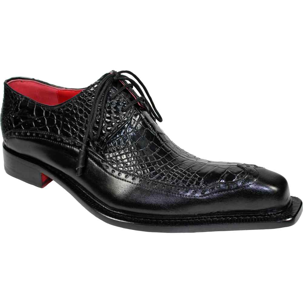 Fennix Finley Genuine Alligator/ Leather Shoes Black Image