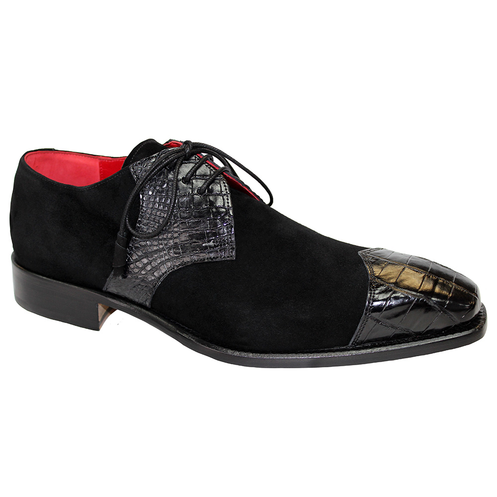 Fennix Landon Alligator & Suede Shoes Black Image