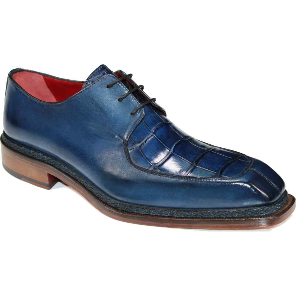 Fennix Marcus Genuine Alligator/ Leather Shoes Blue Image