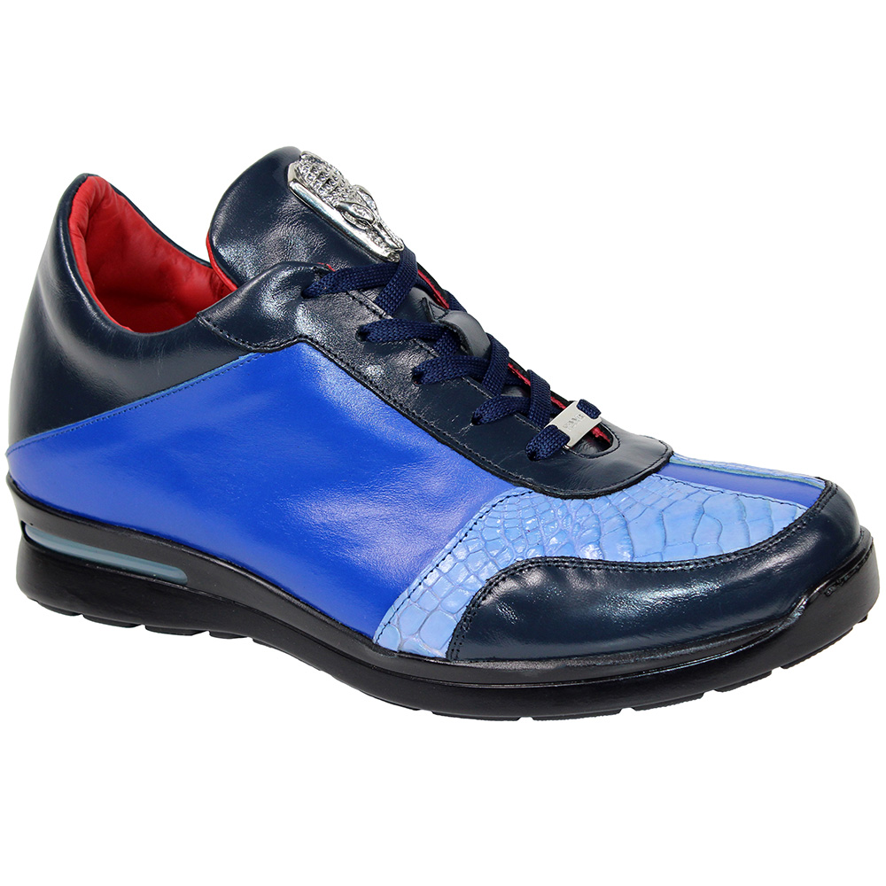 Fennix Tommy Calfskin / Genuine Alligator Sneakers Navy / Royal / Light Blue Image