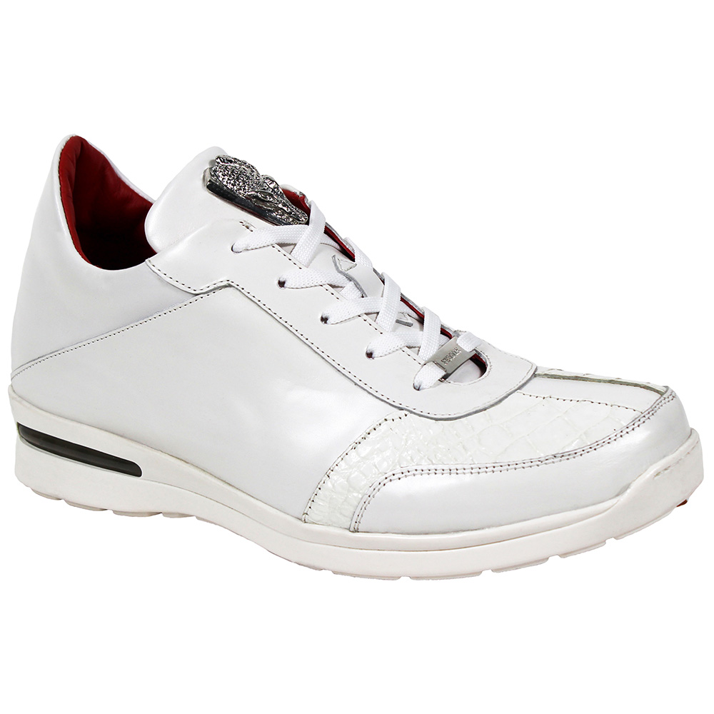 Fennix Tommy Calfskin / Genuine Alligator Sneakers White Image