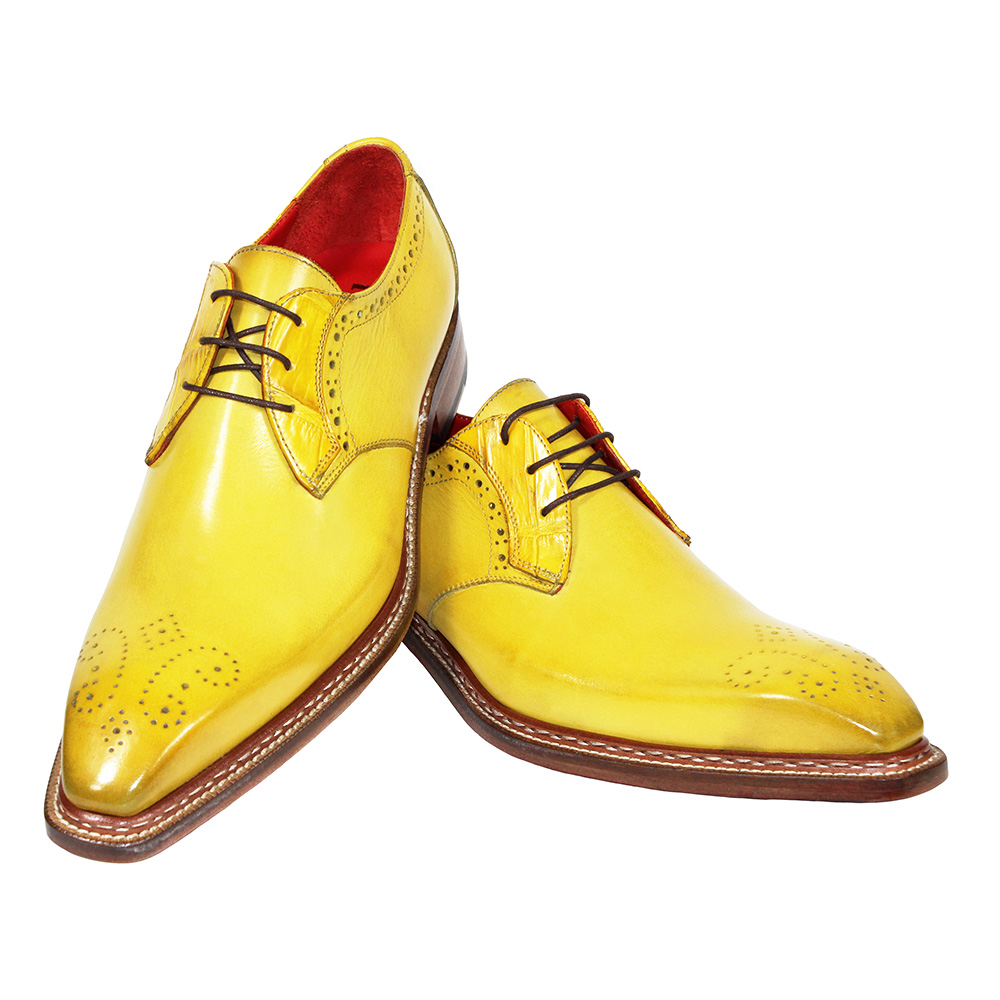 Fennix Tyler Calfskin / Genuine Alligator Shoes Yellow ...