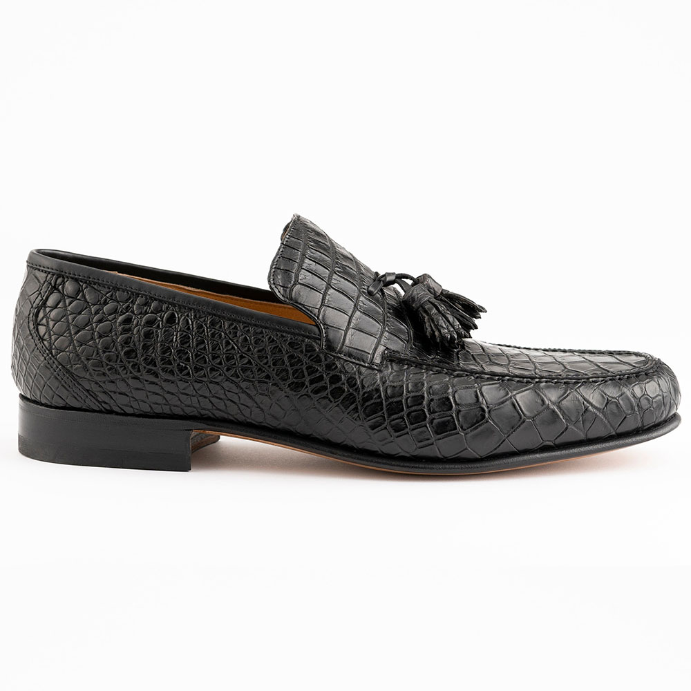 Ferrini 3918 Crocodile Tassel Loafers Black Image