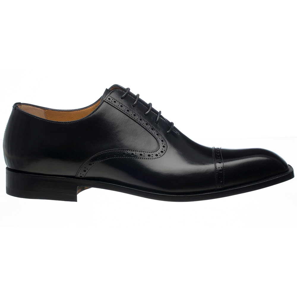 Ferrini 3922 French Calfskin Cap Toe Shoes Black Image
