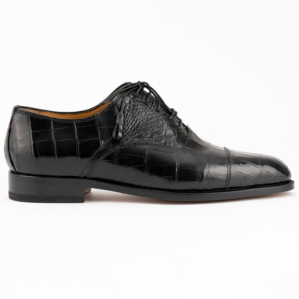 Ferrini 4234 Alligator Cap Toe Shoes Black Image