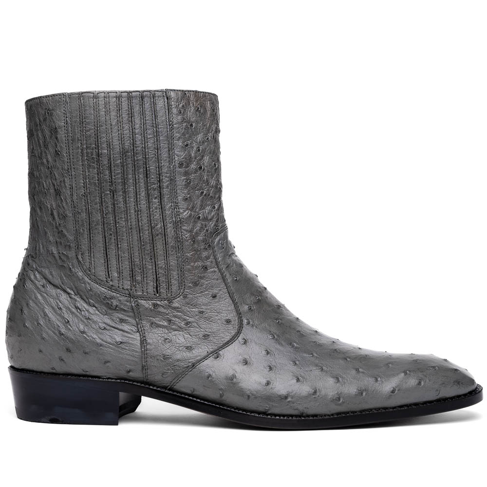 Marco Di Milano Giorgio Ostrich Quill Dress Boots Serpentine Grey  Image