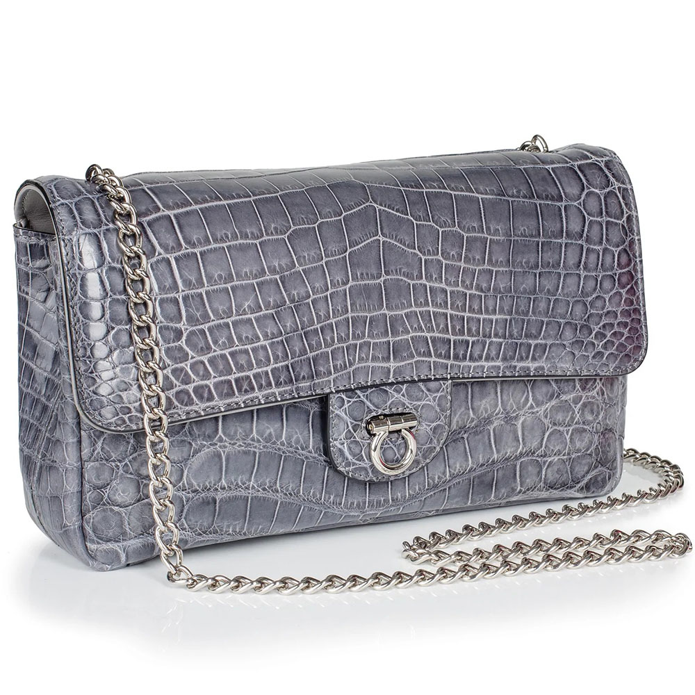 Gracen Charlotte Nile Crocodile Women's Handbag Gray Image