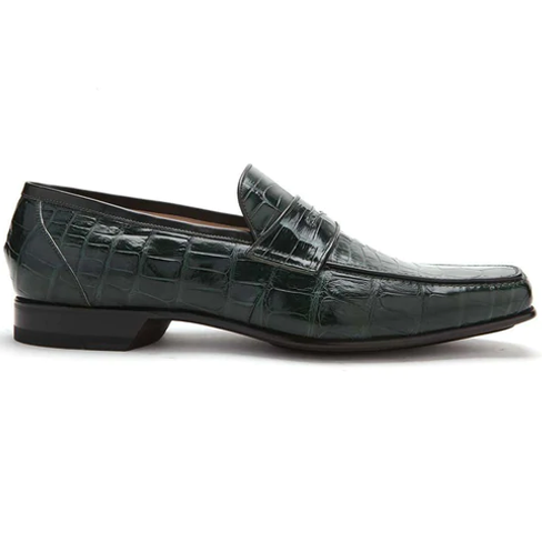 Caporicci 9961 Alligator Penny Loafers Green Image