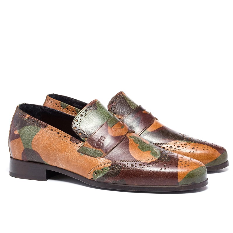 Guido Maggi Avenue Montaigne Camouflage Leather Shoes Camouflage Image
