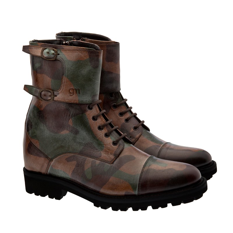 Guido Maggi Camouflage Full Grain Vegetable Tanned Leather Boots Camouflage Image